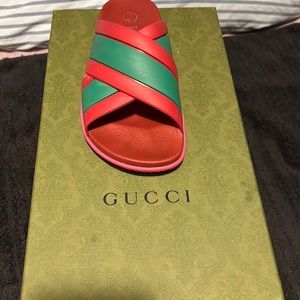 Gucci Web Accent Rubber Slides